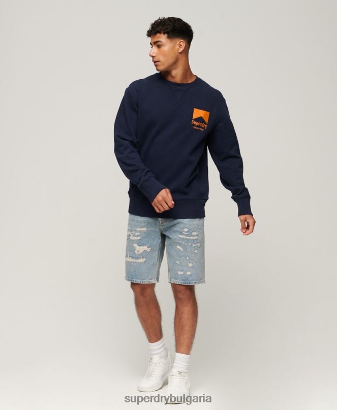 Superdry облекло N00H530 военноморски флот мъже код атлетичен клубен суитшърт