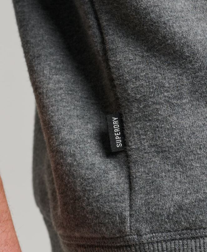 Superdry облекло N00H532 сиво мъже ретро бродиран суичър на екипажа с лого