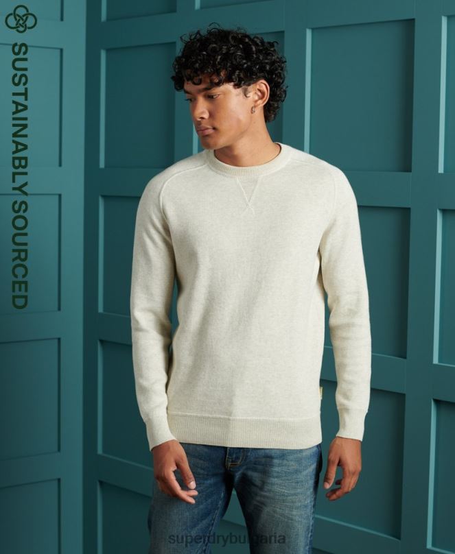 Superdry облекло N00H5344 сиво мъже незаменим памучен суичър за екипажа