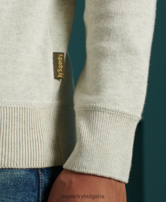 Superdry облекло N00H5344 сиво мъже незаменим памучен суичър за екипажа