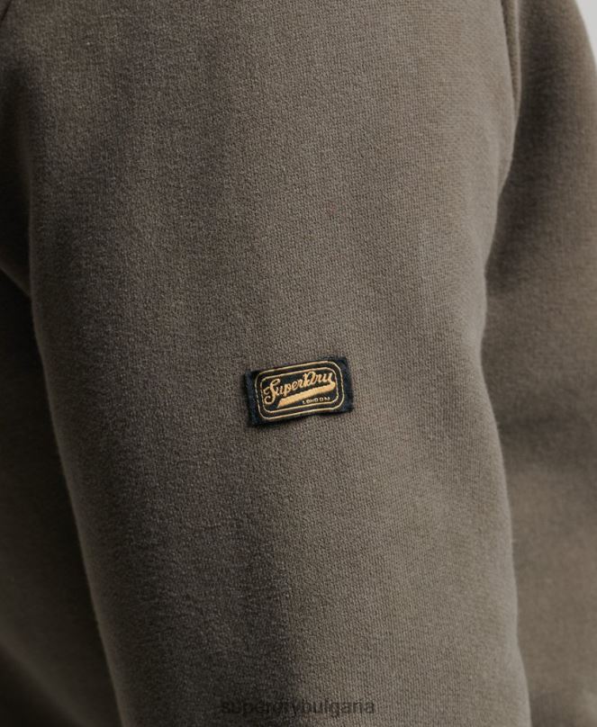 Superdry облекло N00H535 тъмно сив мъже винтидж качулка с лого