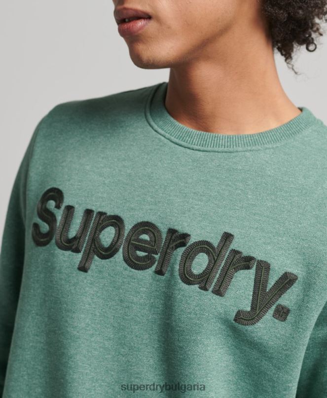 Superdry облекло N00H537 каки мъже класически суичър с лого на Core