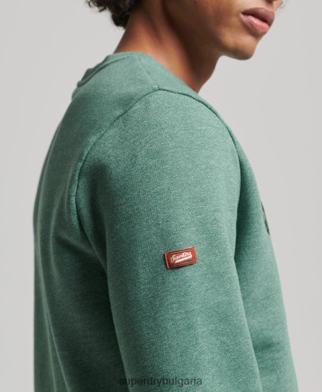 Superdry облекло N00H537 каки мъже класически суичър с лого на Core