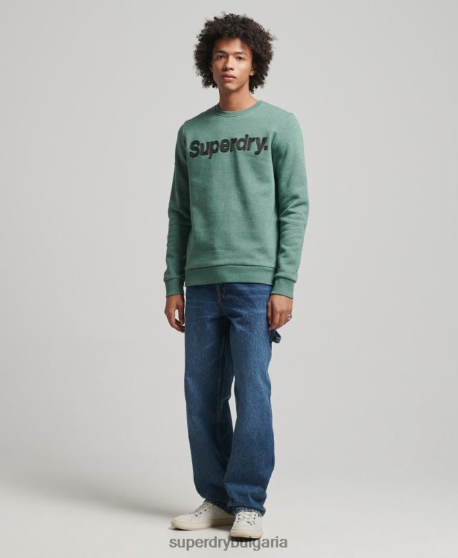 Superdry облекло N00H537 каки мъже класически суичър с лого на Core