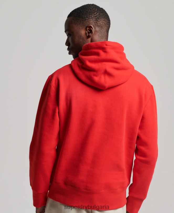 Superdry облекло N00H540 червен мъже код спортно облекло качулка