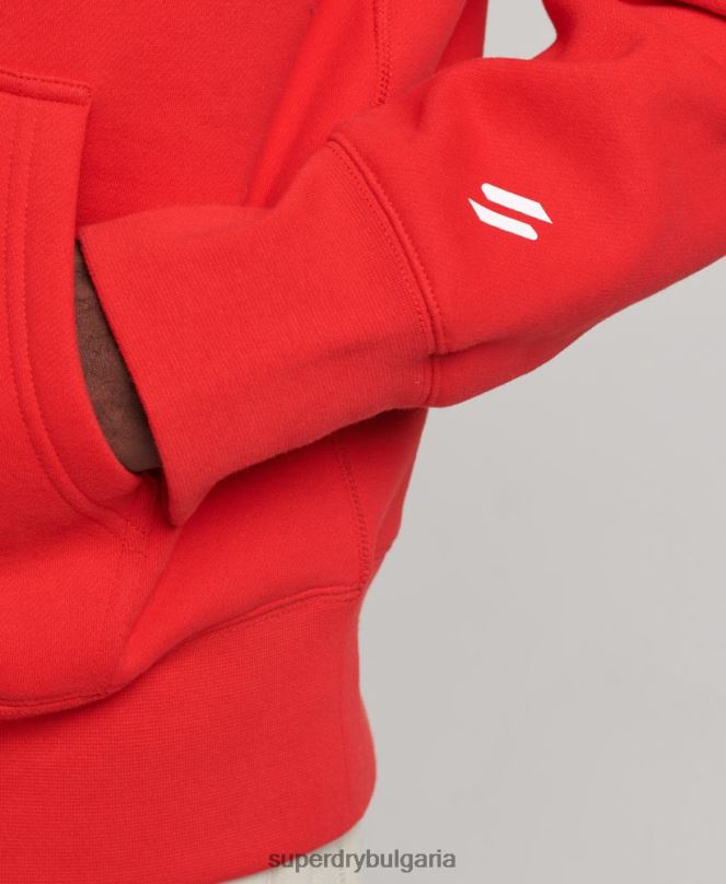 Superdry облекло N00H540 червен мъже код спортно облекло качулка