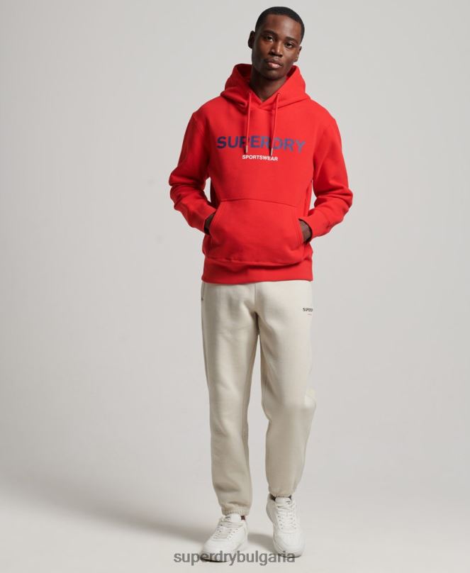 Superdry облекло N00H540 червен мъже код спортно облекло качулка