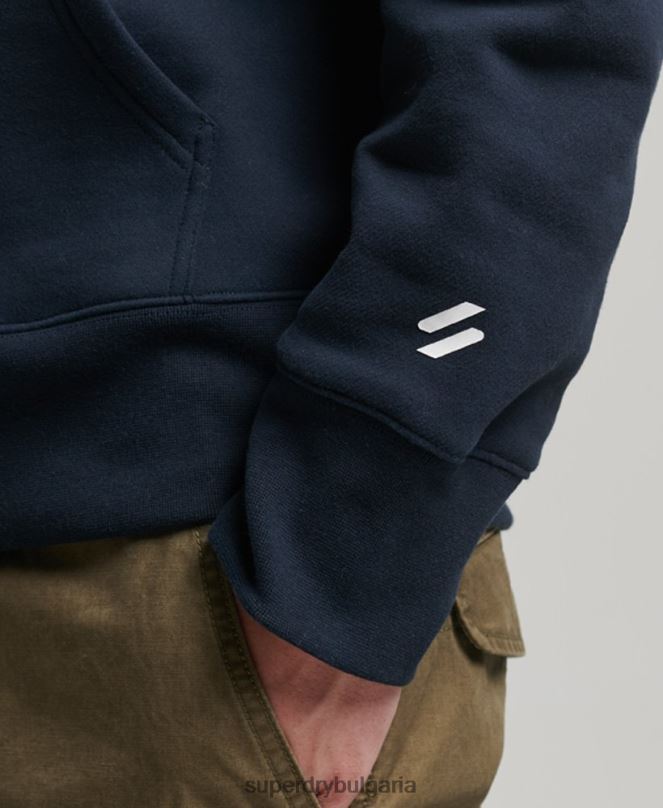 Superdry облекло N00H541 военноморски флот мъже код спортно облекло качулка