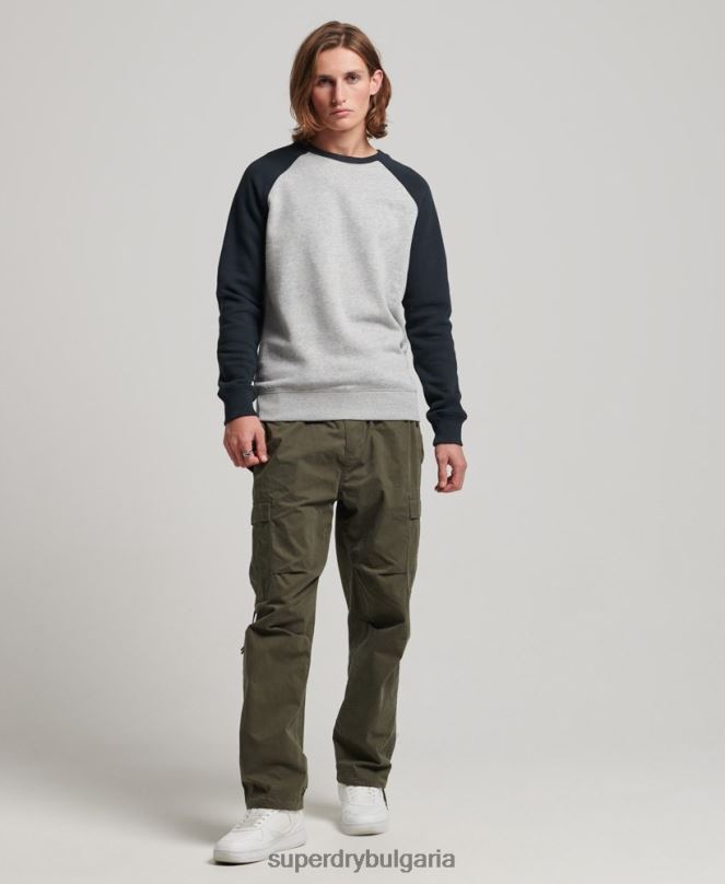Superdry облекло N00H555 сиво мъже суитшърт на бейзболния екип
