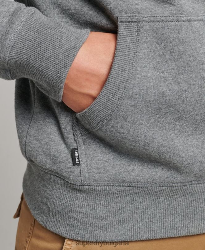 Superdry облекло N00H560 сиво мъже суичър с лого от органичен памук