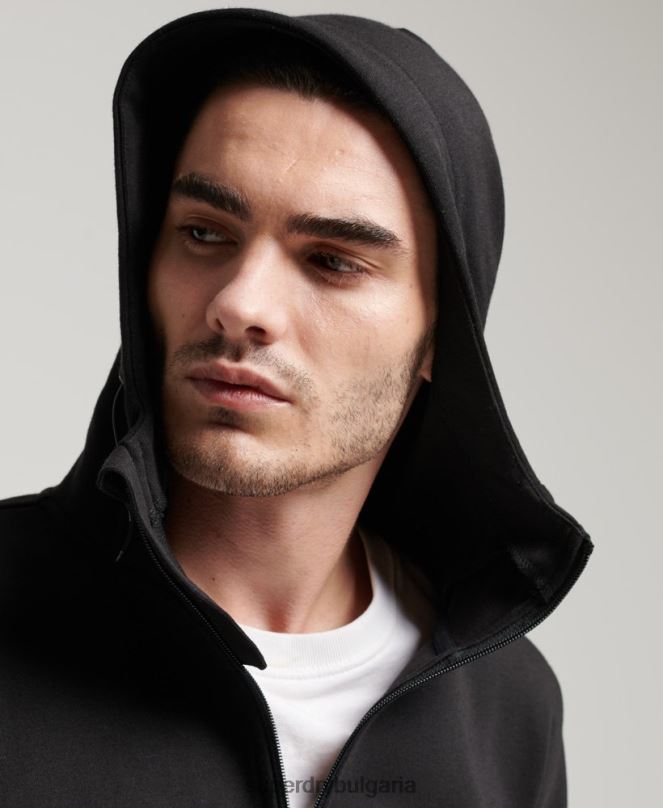 Superdry облекло N00H562 черен мъже суичър с цип gymtech