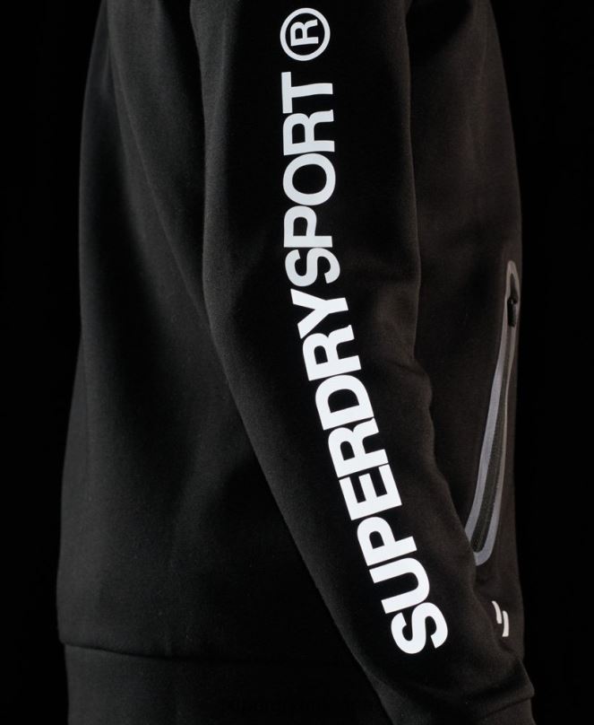 Superdry облекло N00H562 черен мъже суичър с цип gymtech