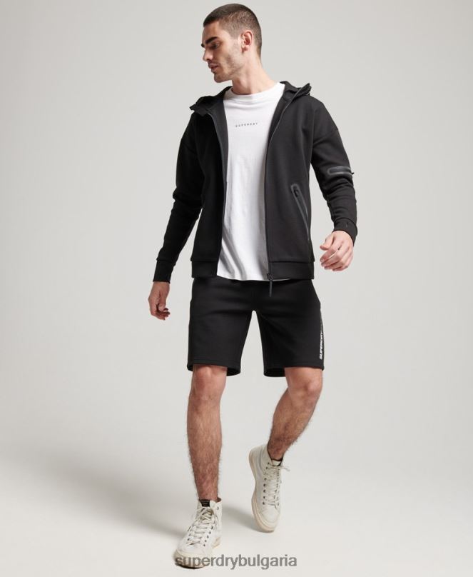 Superdry облекло N00H562 черен мъже суичър с цип gymtech