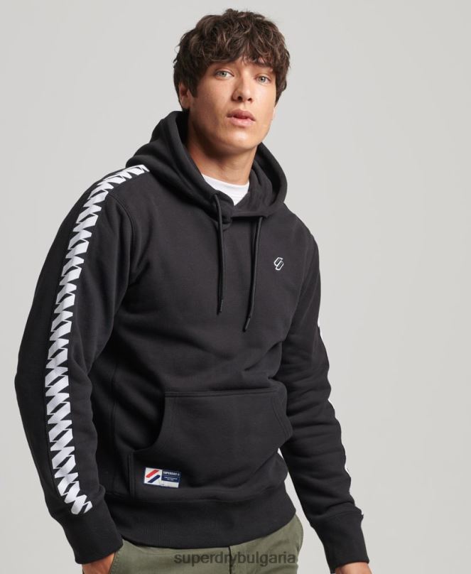 Superdry облекло N00H563 черен мъже суичър с лента с лого