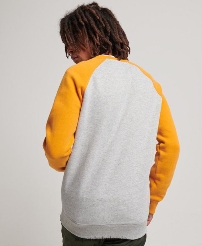 Superdry облекло N00H564 сиво мъже суитшърт на бейзболния екип
