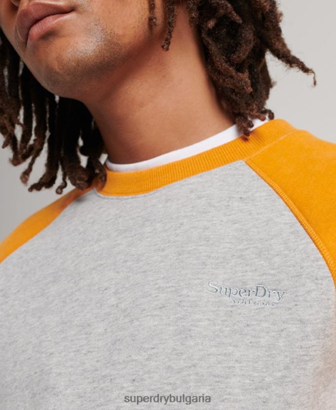 Superdry облекло N00H564 сиво мъже суитшърт на бейзболния екип