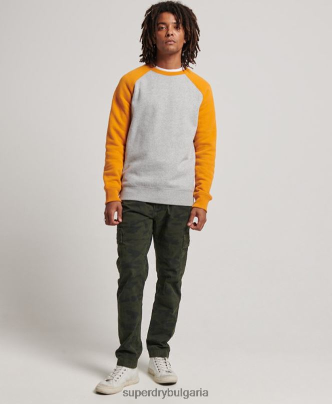 Superdry облекло N00H564 сиво мъже суитшърт на бейзболния екип