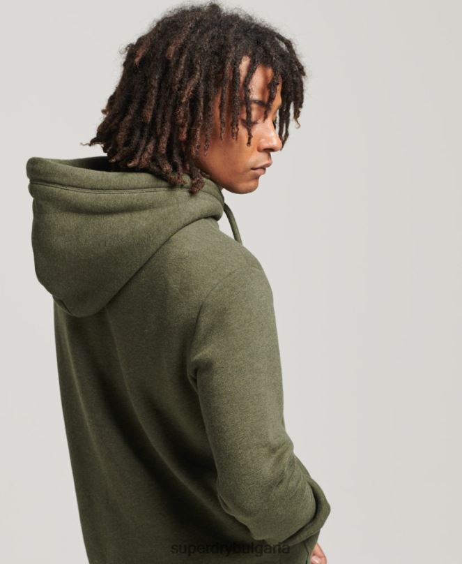 Superdry облекло N00H566 каки мъже суичър с лого от органичен памук