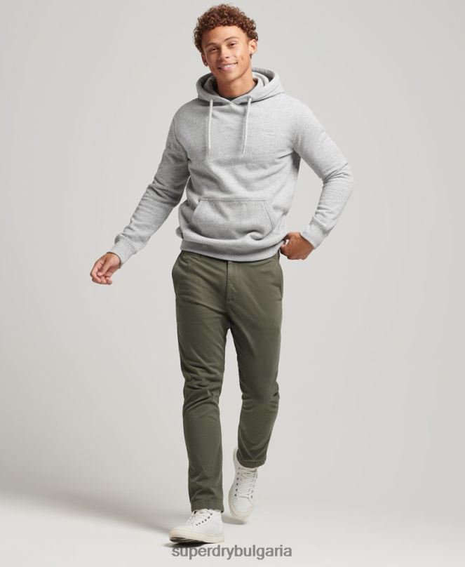 Superdry облекло N00H567 сиво мъже суичър с лого от органичен памук