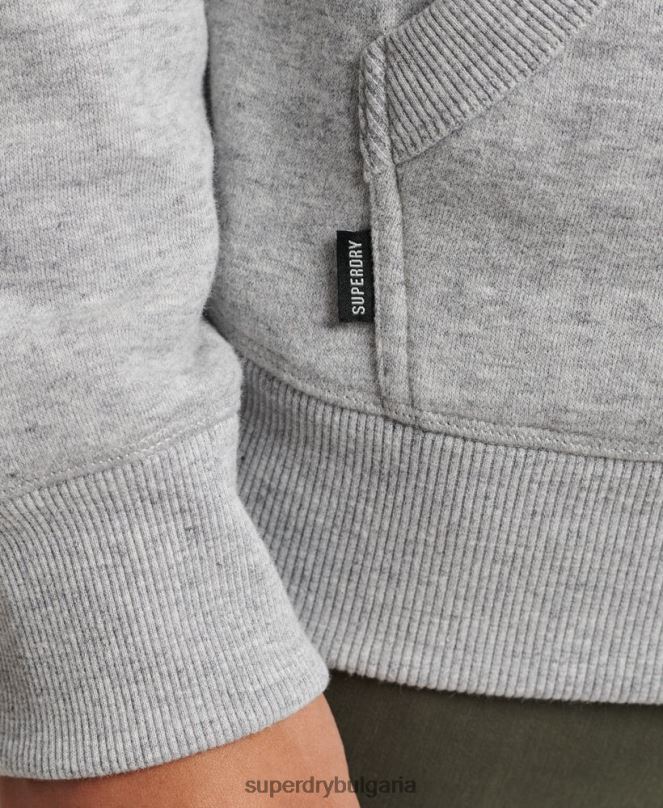 Superdry облекло N00H567 сиво мъже суичър с лого от органичен памук