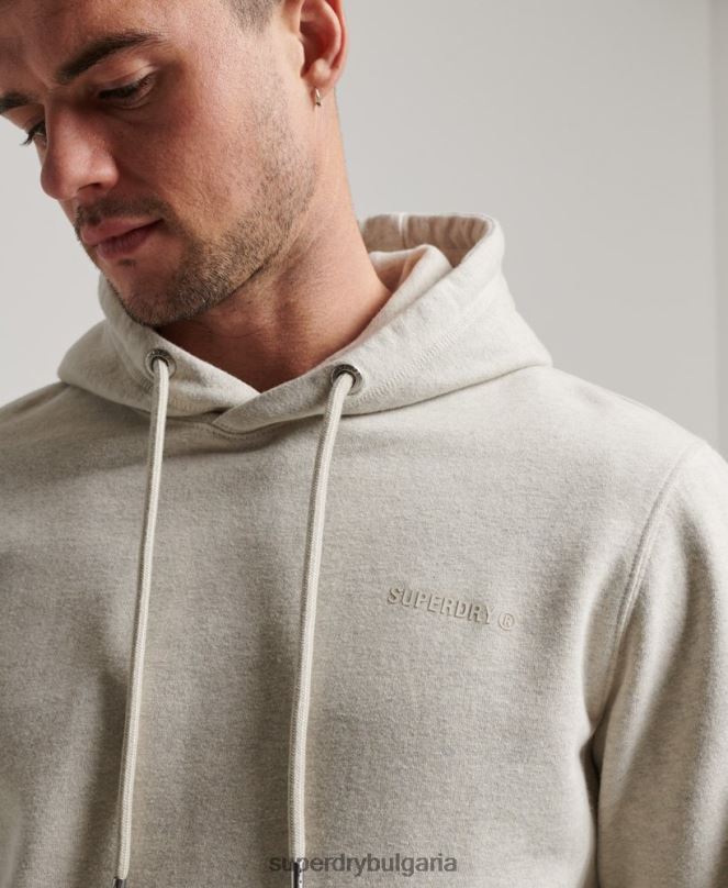 Superdry облекло N00H574 бежово мъже есенциален прекалено боядисан качулка