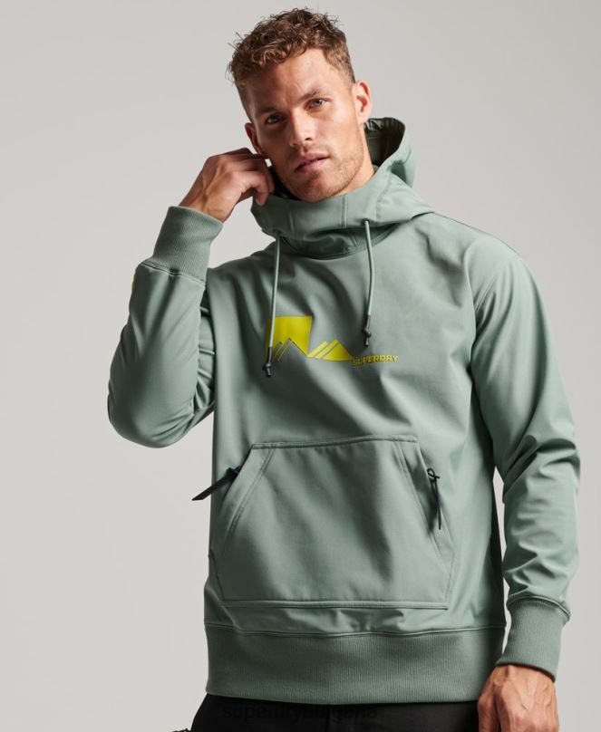 Superdry облекло N00H575 зелено мъже качулка снежна технология