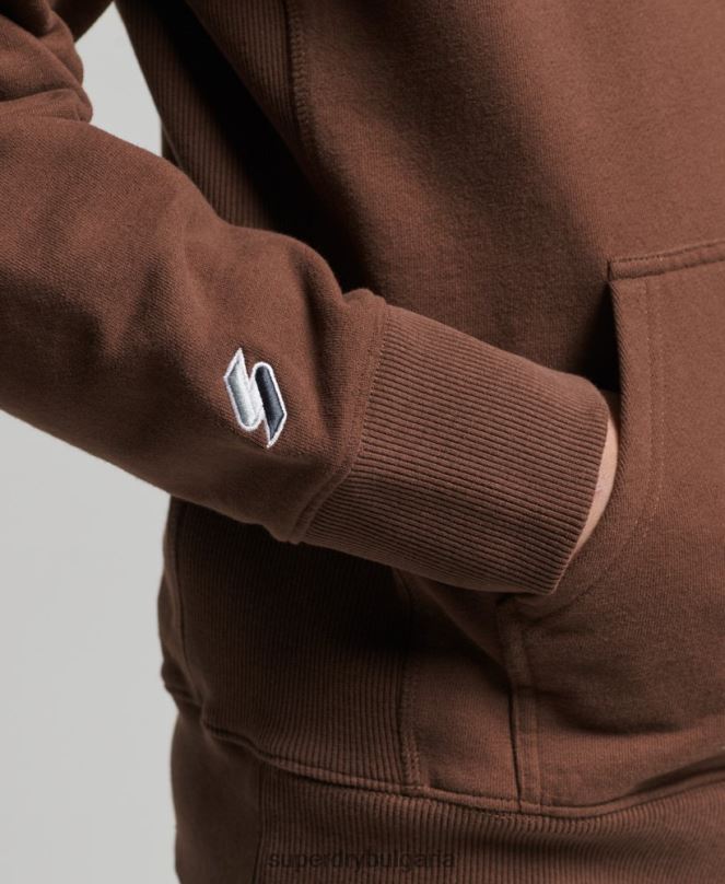 Superdry облекло N00H5787 кафяво мъже кодирана линейна свободна качулка над главата