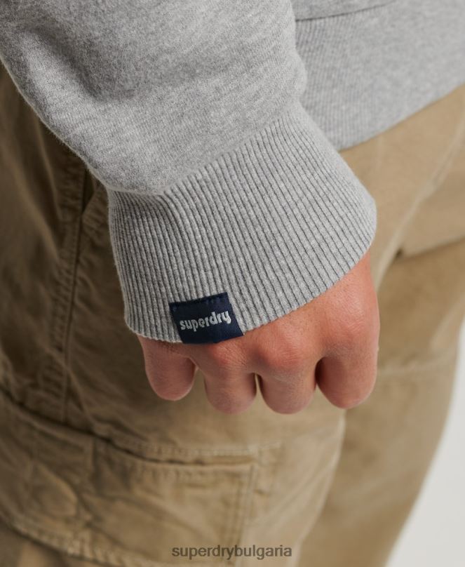 Superdry облекло N00H578 светло сив мъже винтидж екипаж в сянка