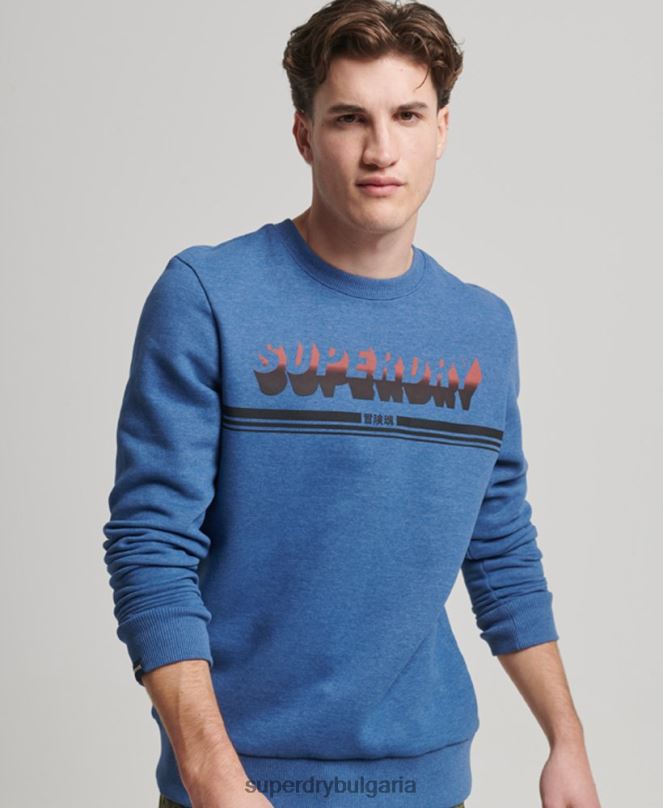 Superdry облекло N00H579 военноморски флот мъже винтидж екипаж в сянка