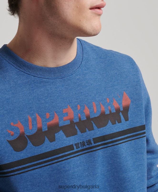 Superdry облекло N00H579 военноморски флот мъже винтидж екипаж в сянка