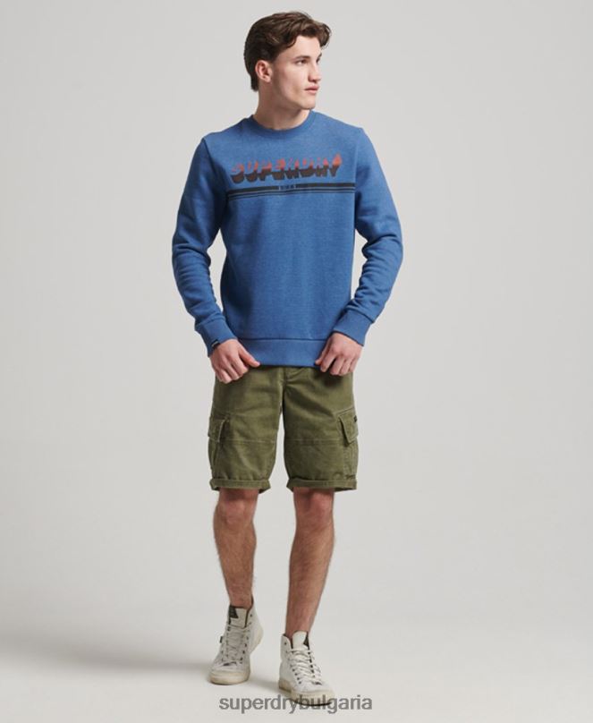 Superdry облекло N00H579 военноморски флот мъже винтидж екипаж в сянка