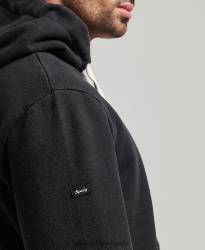 Superdry облекло N00H586 тъмно сив мъже суичър с графична качулка в гората