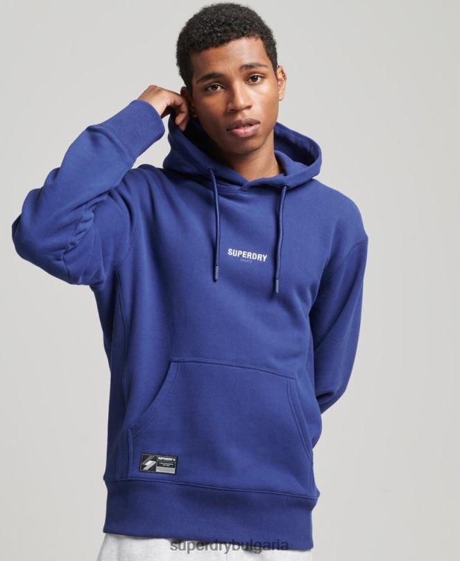 Superdry облекло N00H5897 военноморски флот мъже качулка с микро лого
