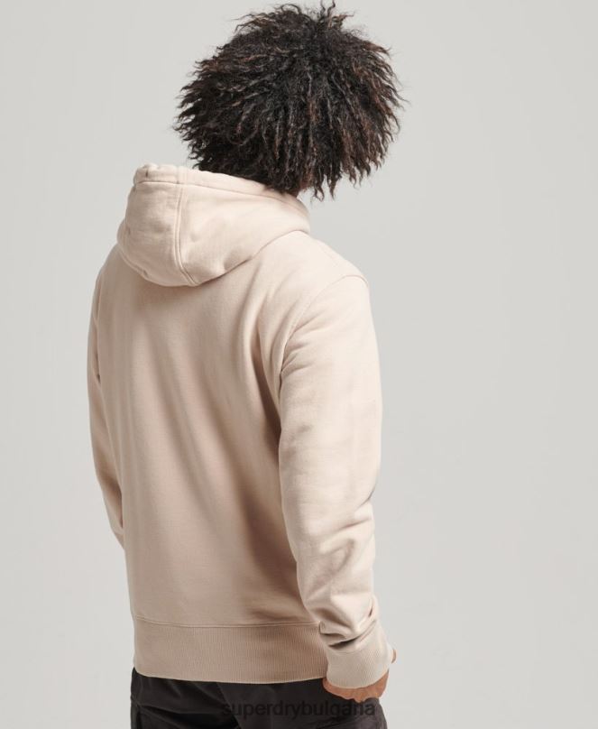 Superdry облекло N00H5908 бежово мъже кодирана линейна свободна качулка над главата