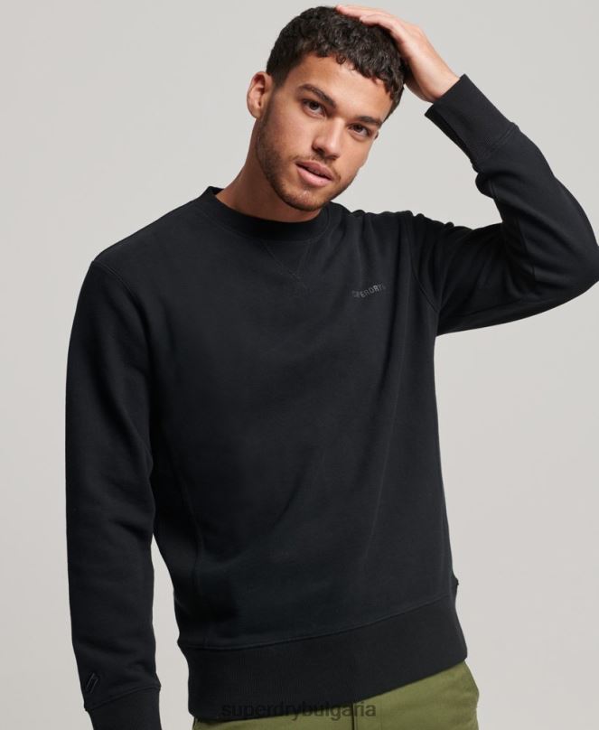 Superdry облекло N00H593 черен мъже суитшърт на екипажа с кодове