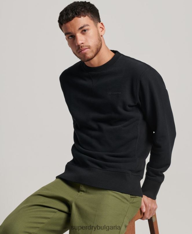 Superdry облекло N00H593 черен мъже суитшърт на екипажа с кодове
