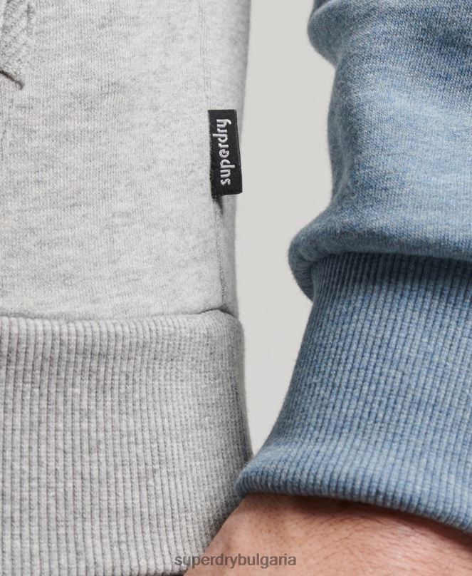 Superdry облекло N00H594 сиво мъже суичър с качулка тип реглан