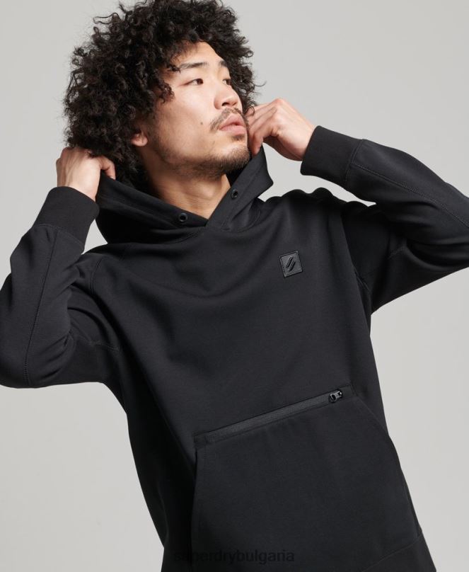 Superdry облекло N00H597 черен мъже технологична качулка