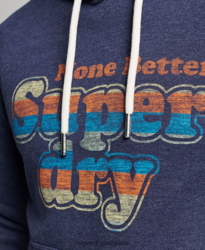 Superdry облекло N00H599 военноморски флот мъже ретро купър класическа качулка