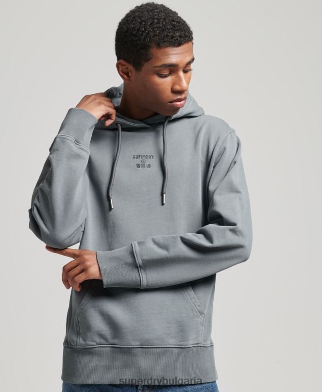 Superdry облекло N00H6007 черен мъже код дреха боядисване свободна качулка