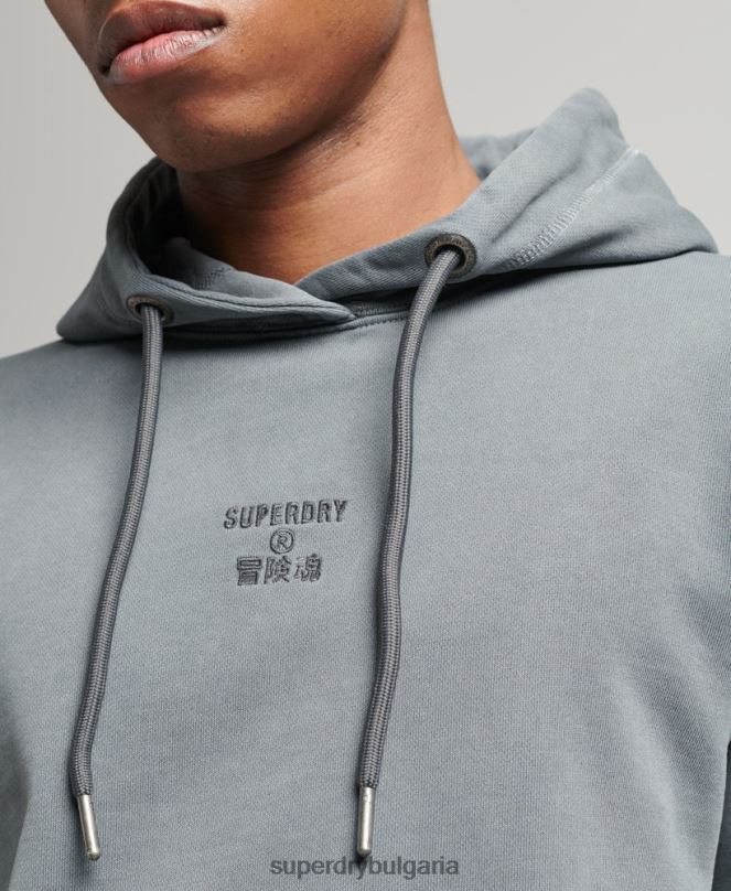 Superdry облекло N00H6007 черен мъже код дреха боядисване свободна качулка