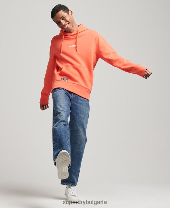 Superdry облекло N00H6012 корал мъже качулка с микро лого
