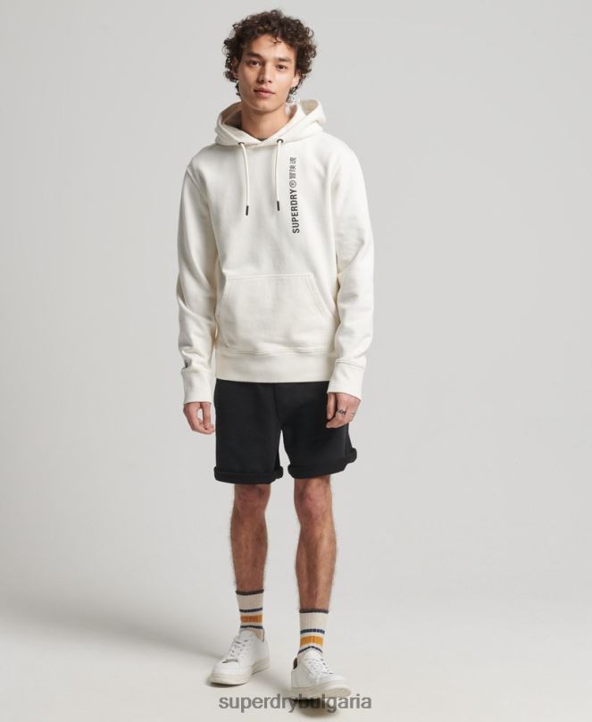Superdry облекло N00H6018 бяло мъже кодирана линейна свободна качулка над главата