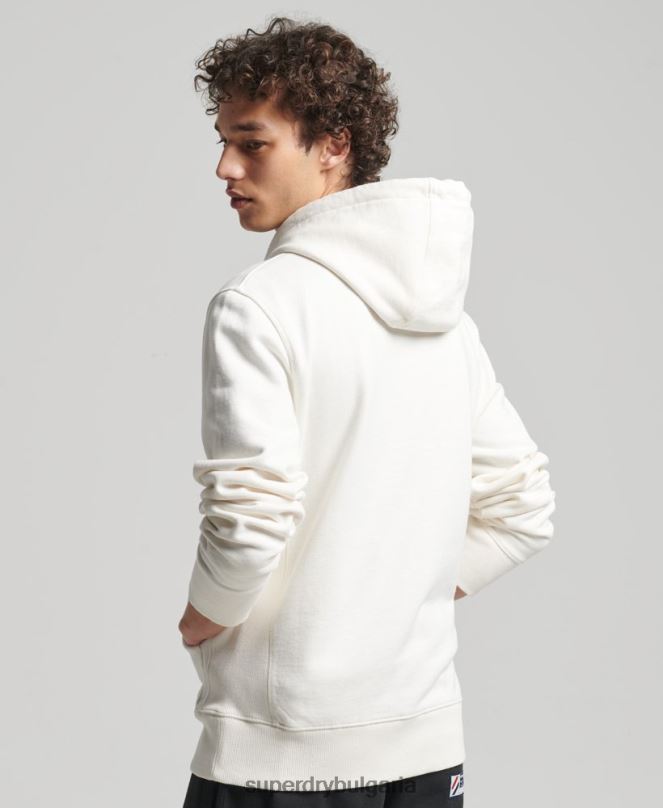 Superdry облекло N00H6018 бяло мъже кодирана линейна свободна качулка над главата