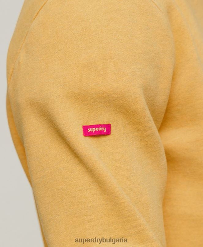 Superdry облекло N00H606 жълто мъже винтидж градски сувенирен суичър на екипажа