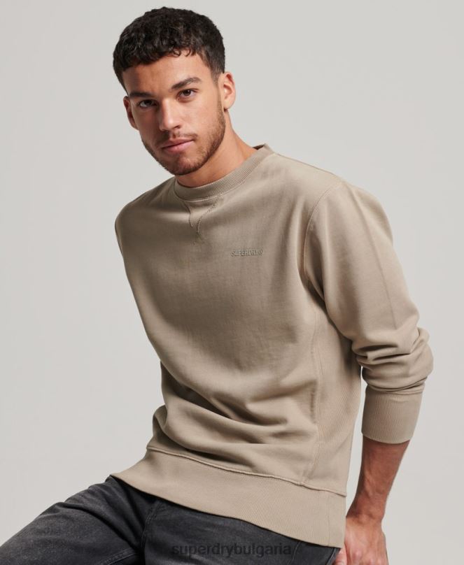 Superdry облекло N00H608 тъмно сив мъже суитшърт на екипажа с кодове