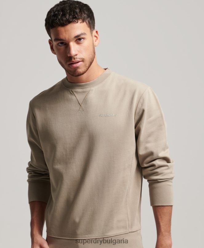 Superdry облекло N00H608 тъмно сив мъже суитшърт на екипажа с кодове