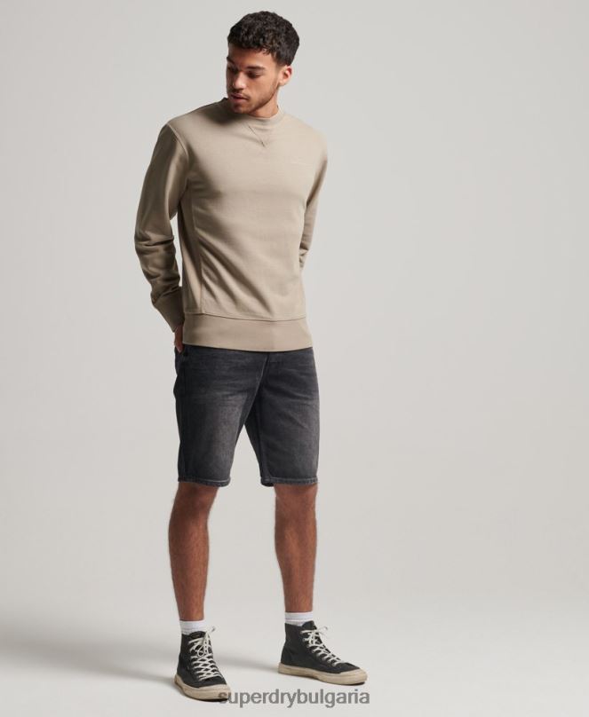 Superdry облекло N00H608 тъмно сив мъже суитшърт на екипажа с кодове