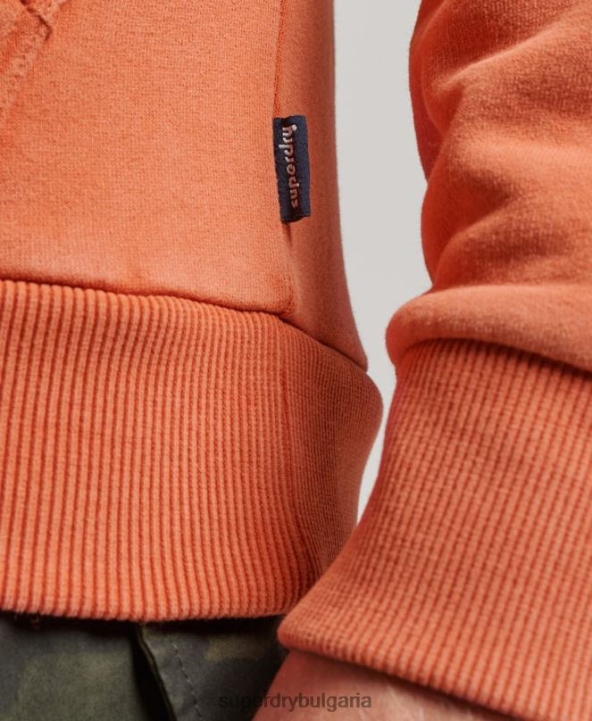 Superdry облекло N00H610 оранжево мъже винтидж качулка Shapers & Makers