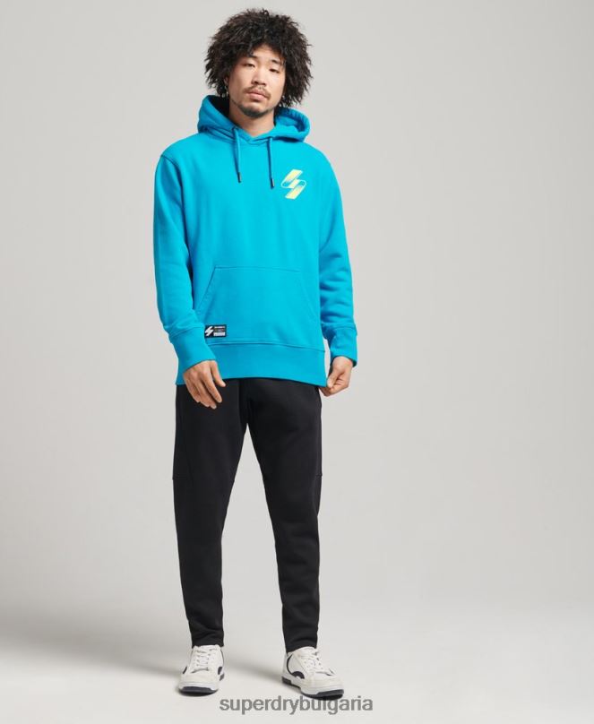 Superdry облекло N00H6119 син Жени свободна качулка с полутонов код